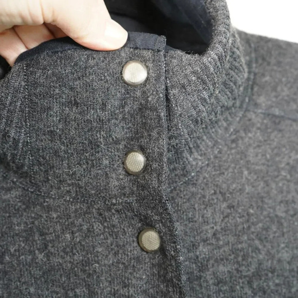 Title Nine Wool Blend Sweater Jacket Womens Large Dark Gray Full Zip - Picture 2 of 7